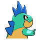 Croconaw shiny back-facing sprite from Pokémon Pearl