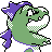 Croconaw shiny back-facing sprite from Pokémon Silver