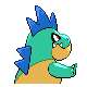 Croconaw shiny back-facing sprite from Pokémon SoulSilver