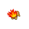 Cyndaquil shiny back-facing sprite from Pokémon White 2
