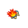Cyndaquil back-facing sprite from Pokémon White