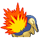 Cyndaquil back-facing sprite from Pokémon Pearl
