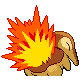 Cyndaquil shiny back-facing sprite from Pokémon Pearl