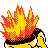 Cyndaquil back-facing sprite from Pokémon Silver