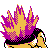 Cyndaquil shiny back-facing sprite from Pokémon Silver