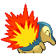 Cyndaquil back-facing sprite from Pokémon SoulSilver