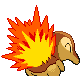 Cyndaquil shiny back-facing sprite from Pokémon SoulSilver