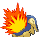 Cyndaquil back-facing sprite from Pokémon Platinum