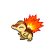 Cyndaquil shiny front-facing sprite from Pokémon Platinum