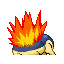 Cyndaquil back-facing sprite from Pokémon Sapphire