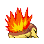 Cyndaquil shiny back-facing sprite from Pokémon Sapphire