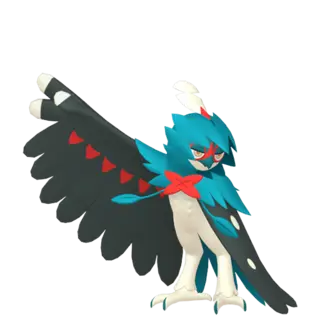Decidueye shiny front-facing sprite from Pokémon Moon