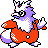 Delibird front-facing sprite from Pokémon Crystal