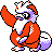 Delibird front-facing sprite from Pokémon Gold