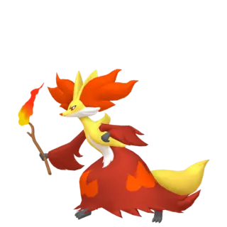 Delphox front-facing sprite from Pokémon Violet