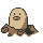 Diglett front-facing sprite from Pokémon Yellow