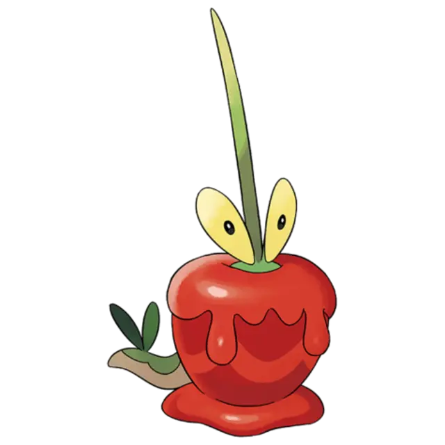 Dipplin, the Candy Apple Pokémon — Grass/Dragon-type Pokémon official artwork