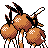 Dodrio back-facing sprite from Pokémon Crystal
