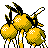 Dodrio shiny back-facing sprite from Pokémon Crystal