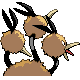 Dodrio back-facing sprite from Pokémon Diamond