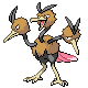 Dodrio front-facing sprite from Pokémon HeartGold