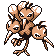 Dodrio front-facing sprite from Pokémon Blue
