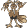 Dodrio front-facing sprite from Pokémon Yellow