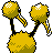 Doduo shiny back-facing sprite from Pokémon Crystal