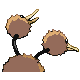 Doduo back-facing sprite from Pokémon Platinum