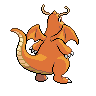 Dragonite back-facing sprite from Pokémon White
