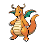 Dragonite front-facing sprite from Pokémon White
