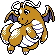 Dragonite front-facing sprite from Pokémon Crystal
