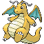 Dragonite front-facing sprite from Pokémon FireRed