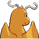 Dragonite back-facing sprite from Pokémon HeartGold