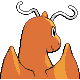 Dragonite back-facing sprite from Pokémon Platinum