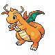 Dragonite front-facing sprite from Pokémon Platinum