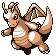 Dragonite front-facing sprite from Pokémon Blue