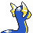 Dratini back-facing sprite from Pokémon Silver