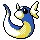 Dratini front-facing sprite from Pokémon Silver
