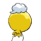 Drifloon shiny back-facing sprite from Pokémon Platinum