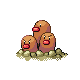 Dugtrio front-facing sprite from Pokémon Diamond