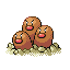 Dugtrio front-facing sprite from Pokémon FireRed