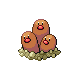 Dugtrio front-facing sprite from Pokémon HeartGold