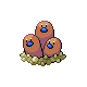 Dugtrio shiny front-facing sprite from Pokémon HeartGold
