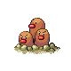 Dugtrio front-facing sprite from Pokémon Platinum