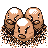 Dugtrio front-facing sprite from Pokémon Blue