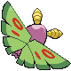 Dustox back-facing sprite from Pokémon Pearl