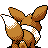 Eevee back-facing sprite from Pokémon Crystal