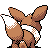 Eevee back-facing sprite from Pokémon Silver
