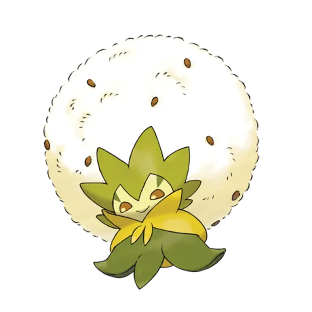 Eldegoss, the Cotton Bloom Pokémon — Grass-type Pokémon official artwork